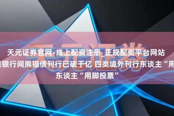 天元证券官网-线上配资注册_正规配资平台网站 本年以来银行间熊猫债刊行已破千亿 四类境外刊行东谈主“用脚投票”