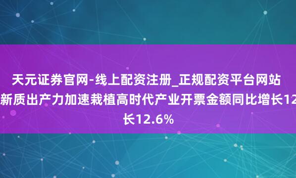 天元证券官网-线上配资注册_正规配资平台网站 福建新质出产力加速栽植高时代产业开票金额同比增长12.6%